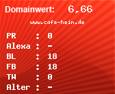 Domainbewertung - Domain www.cafe-hein.de bei Domainwert24.net