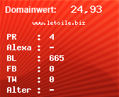 Domainbewertung - Domain www.letoile.biz bei Domainwert24.net