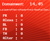 Domainbewertung - Domain www.zigaretten-steuerfrei-bestellen.com bei Domainwert24.net