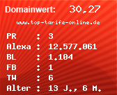 Domainbewertung - Domain www.top-tarife-online.de bei Domainwert24.net