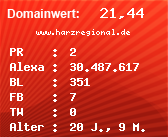 Domainbewertung - Domain www.harzregional.de bei Domainwert24.net