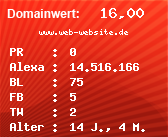 Domainbewertung - Domain www.web-website.de bei Domainwert24.net