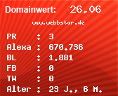 Domainbewertung - Domain www.webbstar.de bei Domainwert24.net