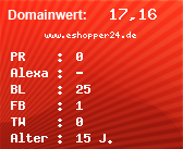 Domainbewertung - Domain www.eshopper24.de bei Domainwert24.net