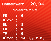 Domainbewertung - Domain www.happy3000.de bei Domainwert24.net
