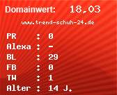 Domainbewertung - Domain www.trend-schuh-24.de bei Domainwert24.net