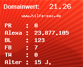 Domainbewertung - Domain www.hilfe-seo.de bei Domainwert24.net