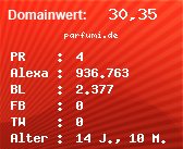 Domainbewertung - Domain parfumi.de bei Domainwert24.net