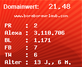 Domainbewertung - Domain www.boraboraurlaub.com bei Domainwert24.net