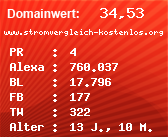 Domainbewertung - Domain www.stromvergleich-kostenlos.org bei Domainwert24.net