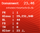 Domainbewertung - Domain schumann-haustechnik.de bei Domainwert24.net