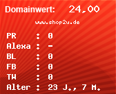 Domainbewertung - Domain www.shop2u.de bei Domainwert24.net
