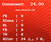 Domainbewertung - Domain www.shop2u.de bei Domainwert24.net