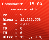 Domainbewertung - Domain www.makro-excel.de bei Domainwert24.net