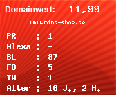 Domainbewertung - Domain www.mina-shop.de bei Domainwert24.net