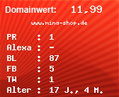 Domainbewertung - Domain www.mina-shop.de bei Domainwert24.net