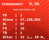 Domainbewertung - Domain www.minashop.de bei Domainwert24.net