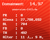 Domainbewertung - Domain gaspreise-2013.de bei Domainwert24.net