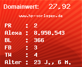 Domainbewertung - Domain www.hp-vorlagen.de bei Domainwert24.net