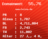 Domainbewertung - Domain www.heise.de bei Domainwert24.net