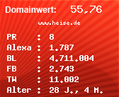 Domainbewertung - Domain www.heise.de bei Domainwert24.net