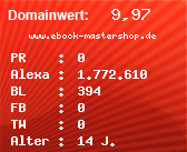 Domainbewertung - Domain www.ebook-mastershop.de bei Domainwert24.net