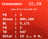 Domainbewertung - Domain www.blog-im-web.de bei Domainwert24.net
