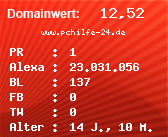 Domainbewertung - Domain www.pchilfe-24.de bei Domainwert24.net