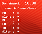 Domainbewertung - Domain www.worldofminecraft.name bei Domainwert24.net