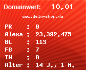 Domainbewertung - Domain www.dela-shop.de bei Domainwert24.net