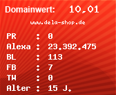 Domainbewertung - Domain www.dela-shop.de bei Domainwert24.net