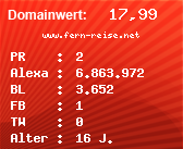 Domainbewertung - Domain www.fern-reise.net bei Domainwert24.net