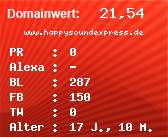 Domainbewertung - Domain www.happysoundexpress.de bei Domainwert24.net