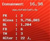 Domainbewertung - Domain www.aufgeklebt.de bei Domainwert24.net