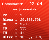 Domainbewertung - Domain www.jes-award.de bei Domainwert24.net