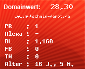 Domainbewertung - Domain www.gutschein-depot.de bei Domainwert24.net