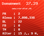 Domainbewertung - Domain www.rss-shop.de bei Domainwert24.net