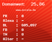 Domainbewertung - Domain www.google.de bei Domainwert24.net