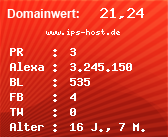 Domainbewertung - Domain www.ips-host.de bei Domainwert24.net