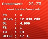 Domainbewertung - Domain www.flashdevelopment.de bei Domainwert24.net