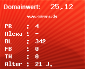 Domainbewertung - Domain www.gamey.de bei Domainwert24.net