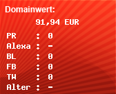 Domainbewertung - Domain www.sexwe.de bei Domainwert24.net