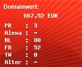 Domainbewertung - Domain pe.de bei Domainwert24.net