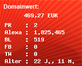 Domainbewertung - Domain bentax.de bei Domainwert24.net